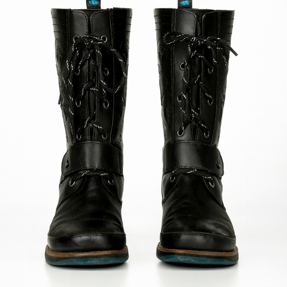 Sorel Full-grain Nubuck, Weather Proof, Lace-up Black Boots, Size 9 - Picture 5 of 10